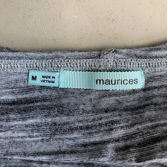 Maurices Blouse Womens Medium Gray Hoodie Twisted Open Front Long Sleeve - Picture 2 of 9